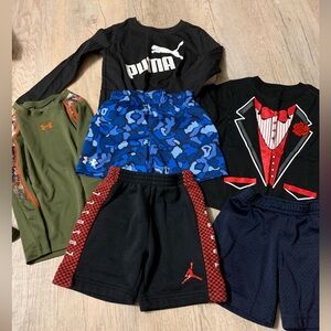 Boys 3T clothing bundle- shorts, long sleeves, under armour, Nike, air Jordan